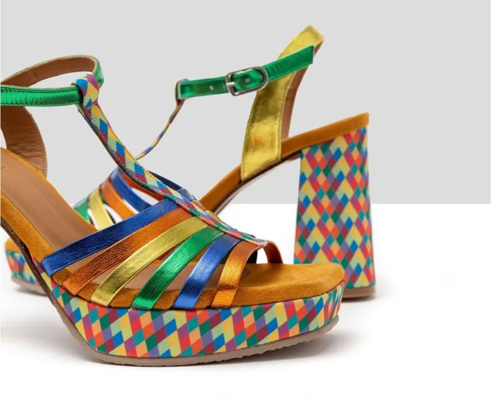 Audley Shoes High Heel Leather Sandal Hindy Green Women Wedges And Platforms