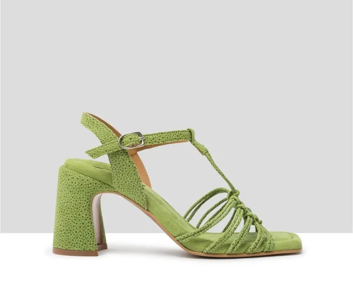 Audley Shoes High Heel Leather Sandal Jarisa Green Women High Heel