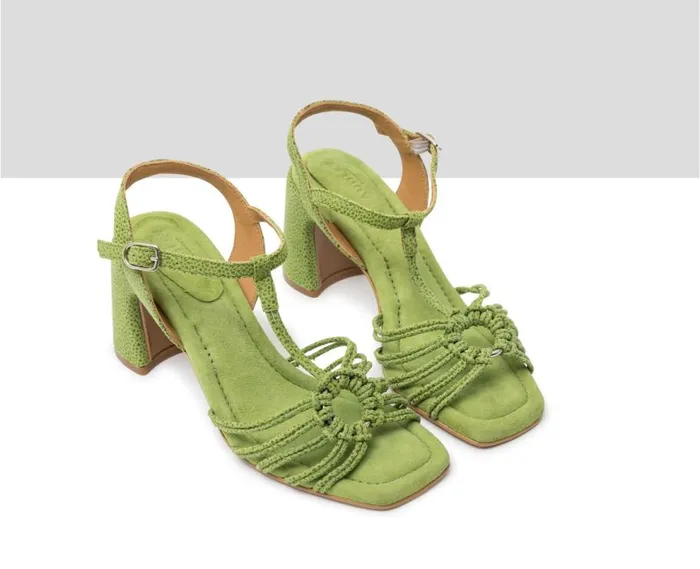 Audley Shoes High Heel Leather Sandal Jarisa Green Women High Heel