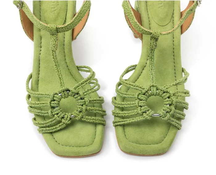Audley Shoes High Heel Leather Sandal Jarisa Green Women High Heel