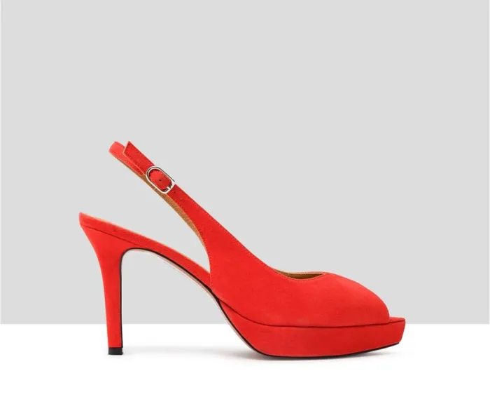 Audley Shoes High Heel Leather Sandal Jenny Orange Women High Heel