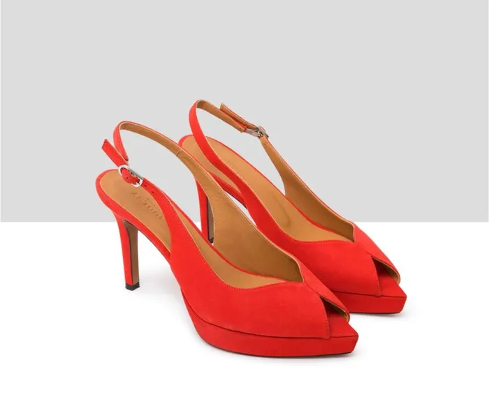 Audley Shoes High Heel Leather Sandal Jenny Orange Women High Heel