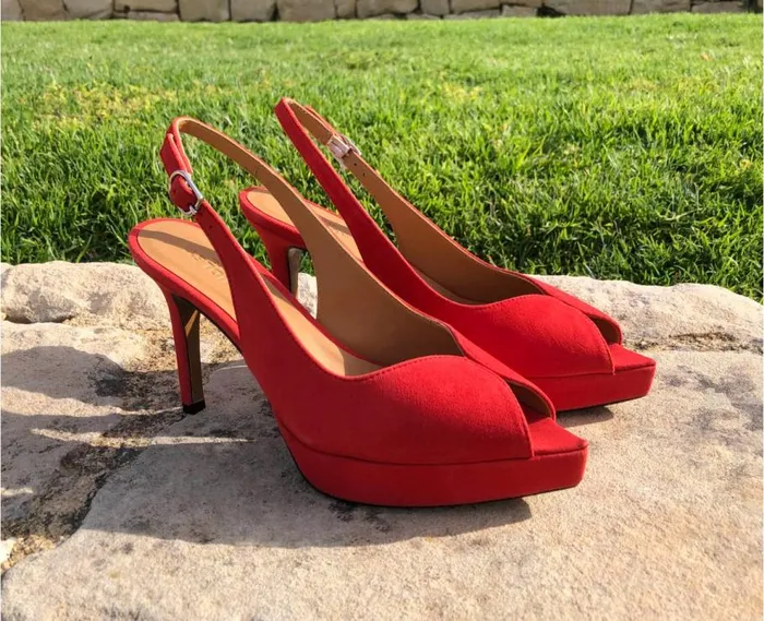 Audley Shoes High Heel Leather Sandal Jenny Orange Women High Heel