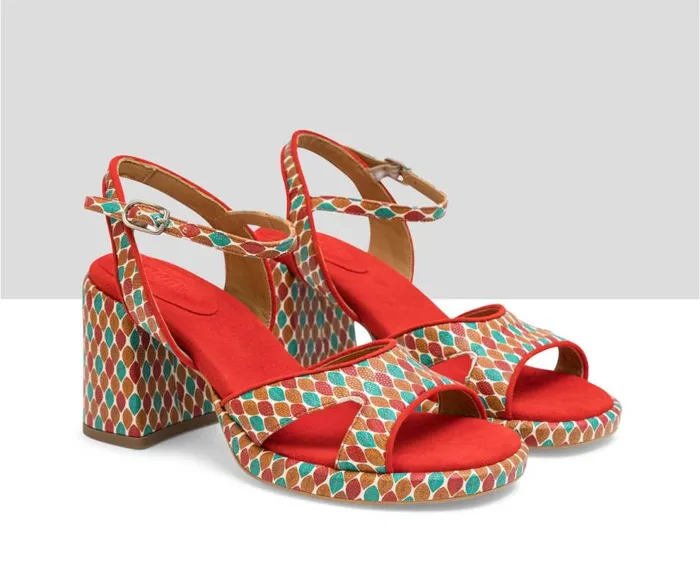 Audley Shoes High Heel Leather Sandal Lena Red Women High Heel