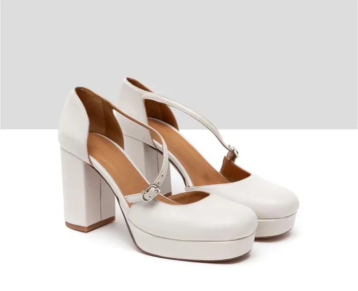 Audley Shoes High Heel Leather Shoe Harriet Beige Women High Heel