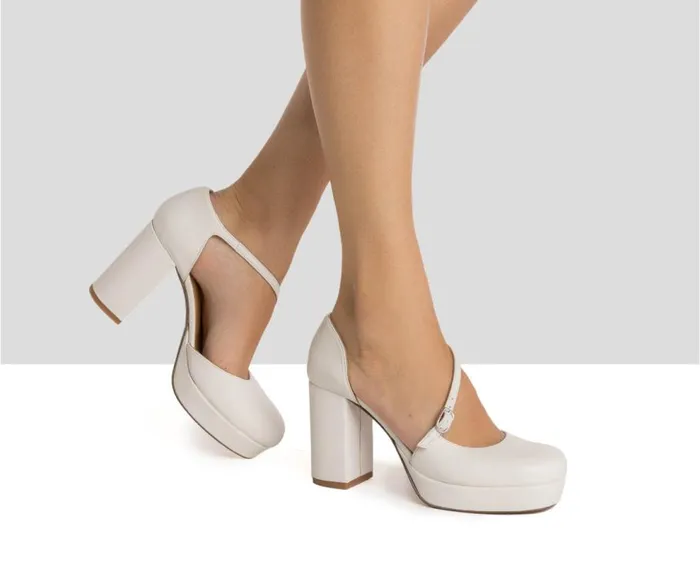Audley Shoes High Heel Leather Shoe Harriet Beige Women High Heel