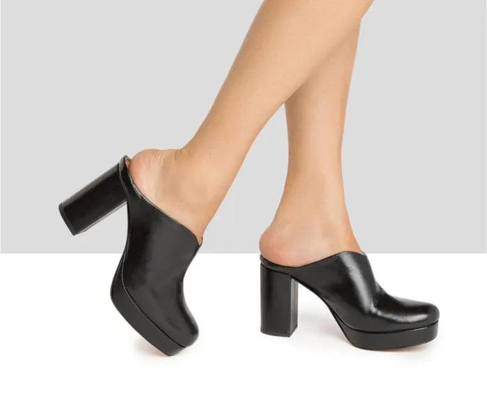 Audley Shoes High Heel Leather Shoe Holly Black Women Wedges And Platforms
