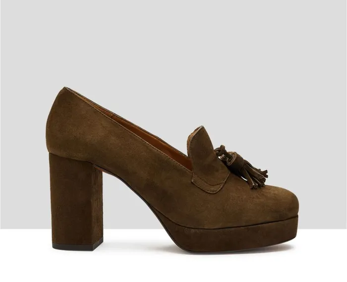 Audley Shoes High Heel Leather Shoe Iraide Green Women High Heel