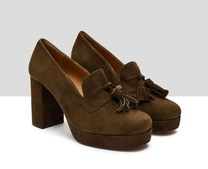 Audley Shoes High Heel Leather Shoe Iraide Green Women High Heel