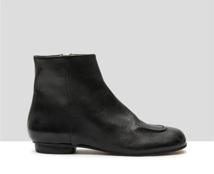 Audley Shoes Low Heel Leather Booties Keiko Black Women Low Heel