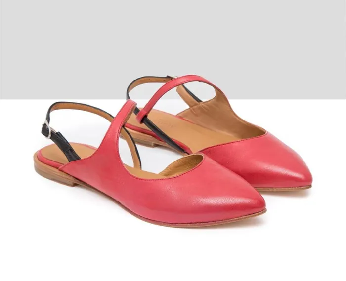 Audley Shoes Low Heel Leather Shoe Flavia Red Women Low Heel