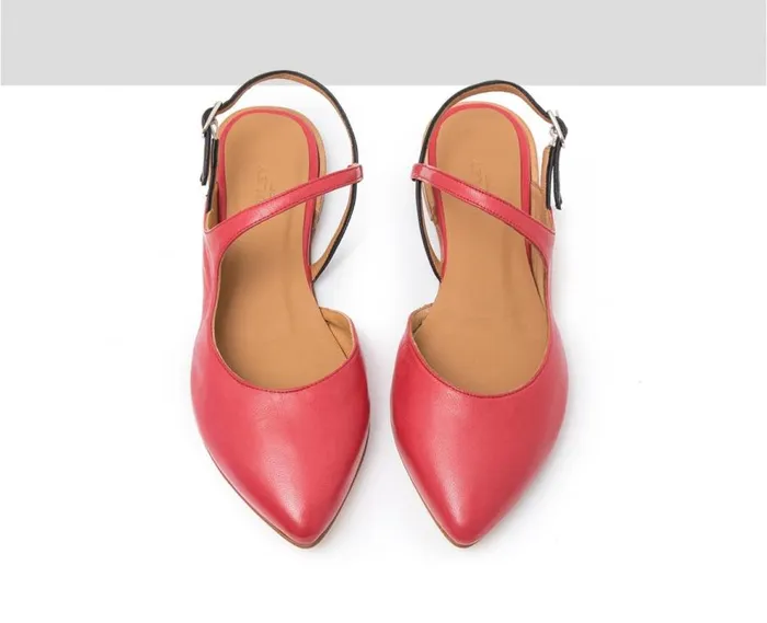 Audley Shoes Low Heel Leather Shoe Flavia Red Women Low Heel