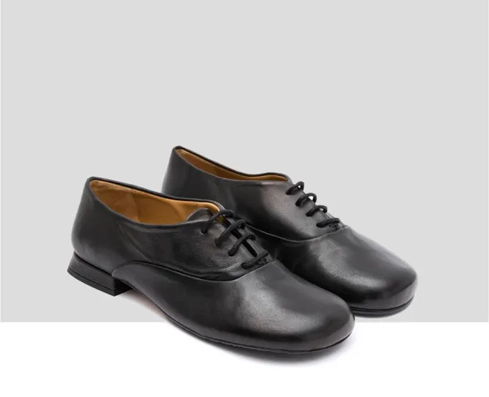 Audley Shoes Low Heel Leather Shoe Idris Black Women Low Heel