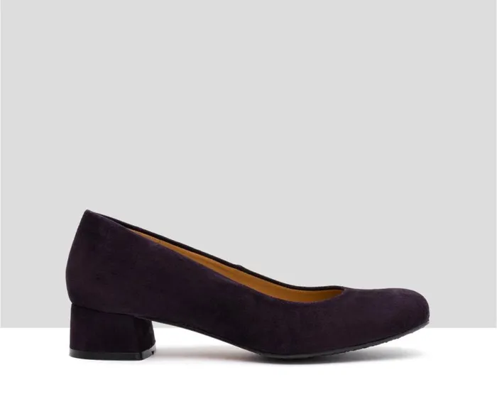 Audley Shoes Low Heel Leather Shoe Isela Purple Women Medium Heel
