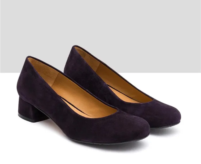 Audley Shoes Low Heel Leather Shoe Isela Purple Women Medium Heel