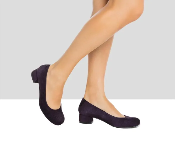 Audley Shoes Low Heel Leather Shoe Isela Purple Women Medium Heel