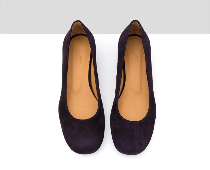 Audley Shoes Low Heel Leather Shoe Isela Purple Women Medium Heel