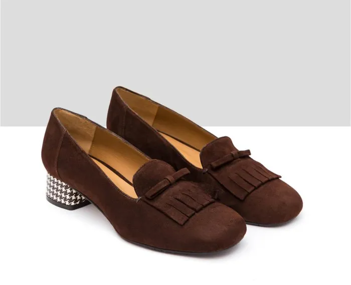 Audley Shoes Low Heel Leather Shoe Isis Brown Women Medium Heel