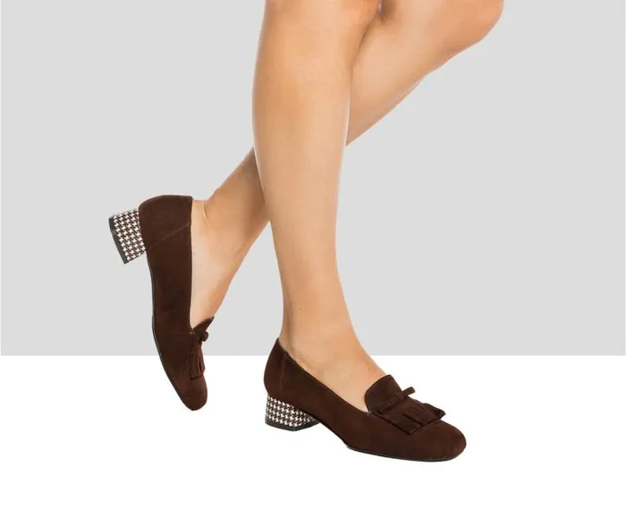 Audley Shoes Low Heel Leather Shoe Isis Brown Women Medium Heel