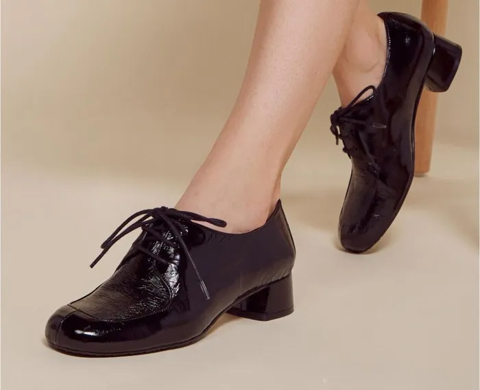 Audley Shoes Low Heel Leather Shoe Izel Black Women Medium Heel