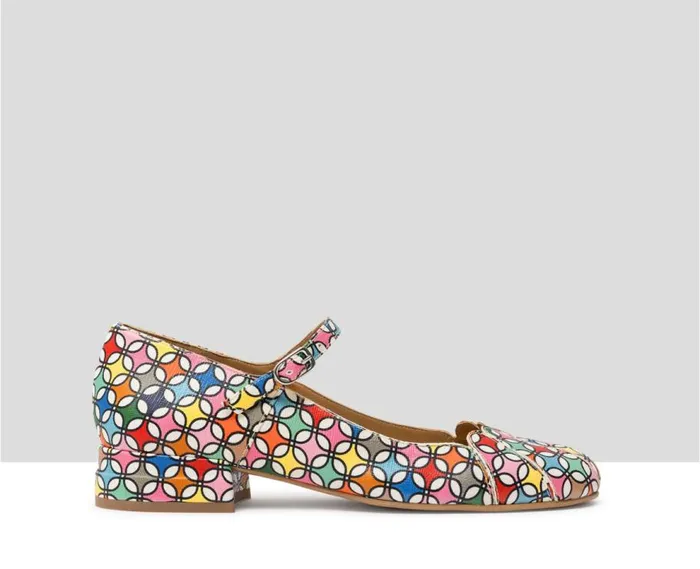 Audley Shoes Low Heel Leather Shoe Jabel Print Women Medium Heel