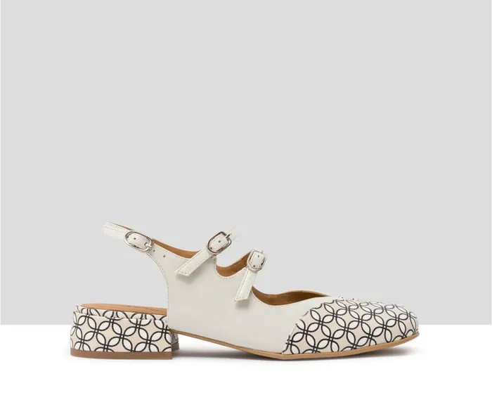 Audley Shoes Low Heel Leather Shoe Jalila Beige Women Medium Heel