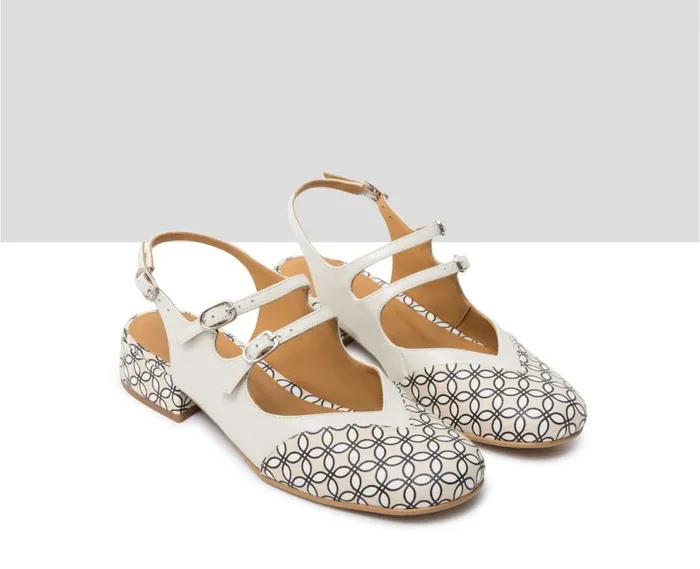 Audley Shoes Low Heel Leather Shoe Jalila Beige Women Medium Heel