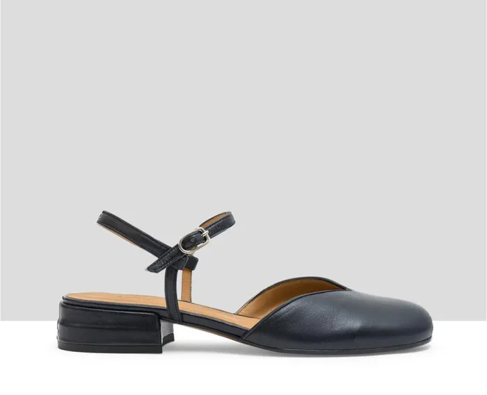 Audley Shoes Low Heel Leather Shoe Jeimy Blue Women Medium Heel