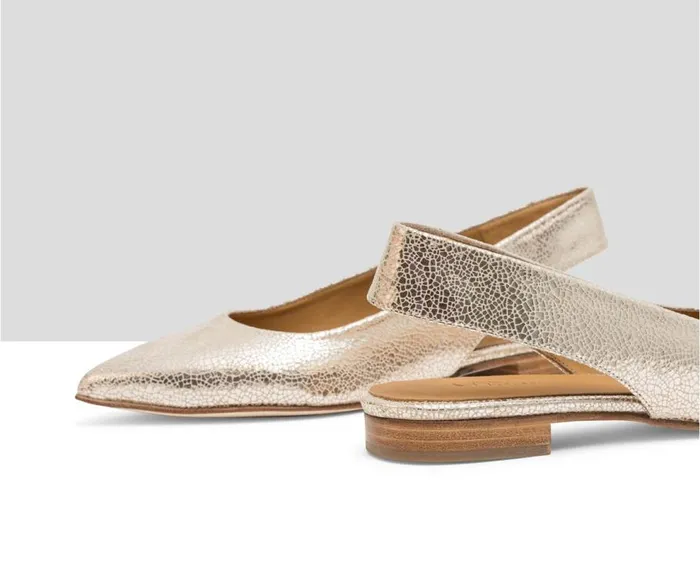 Audley Shoes Low Heel Leather Shoe Jessica Metallic Women Medium Heel