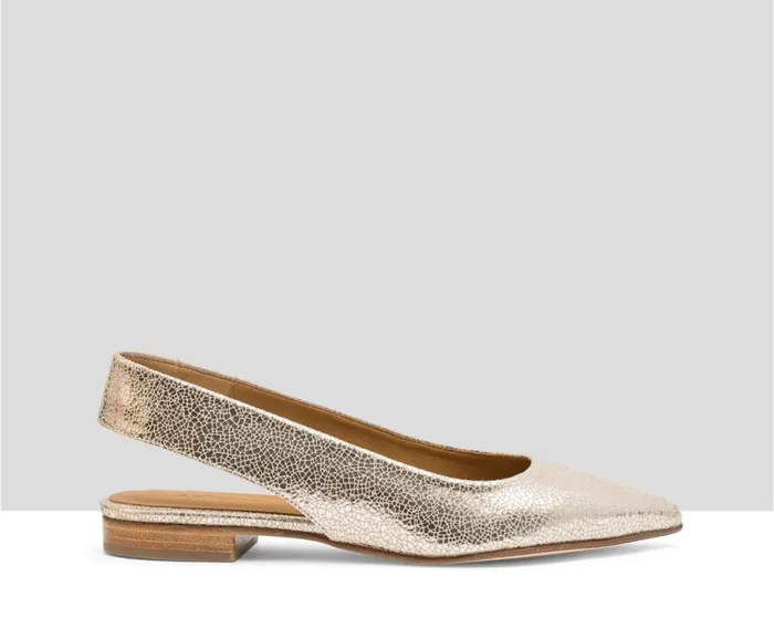 Audley Shoes Low Heel Leather Shoe Jessica Metallic Women Medium Heel