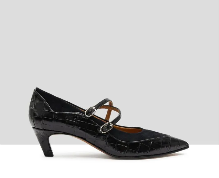 Audley Shoes Low Heel Leather Shoe Kania Black Women Medium Heel