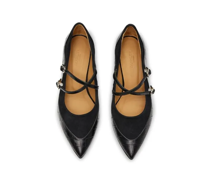 Audley Shoes Low Heel Leather Shoe Kania Black Women Medium Heel