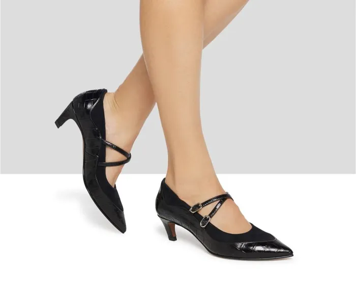 Audley Shoes Low Heel Leather Shoe Kania Black Women Medium Heel