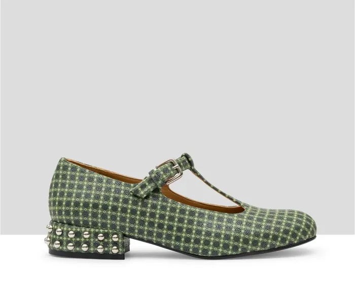 Audley Shoes Low Heel Leather Shoe Karla Green Women Medium Heel