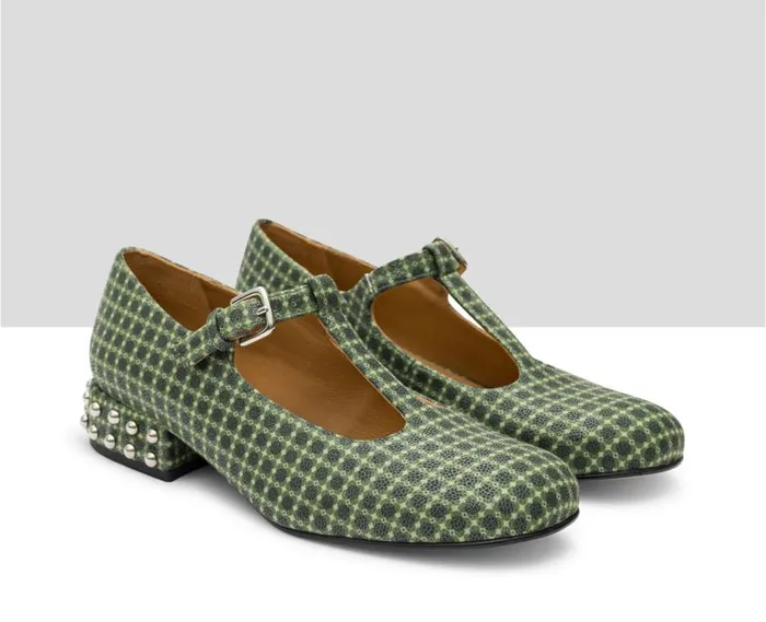 Audley Shoes Low Heel Leather Shoe Karla Green Women Medium Heel