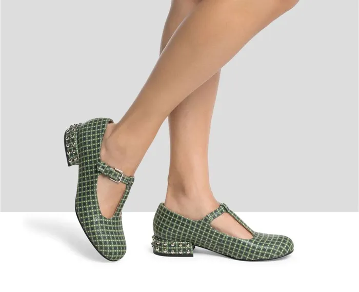 Audley Shoes Low Heel Leather Shoe Karla Green Women Medium Heel
