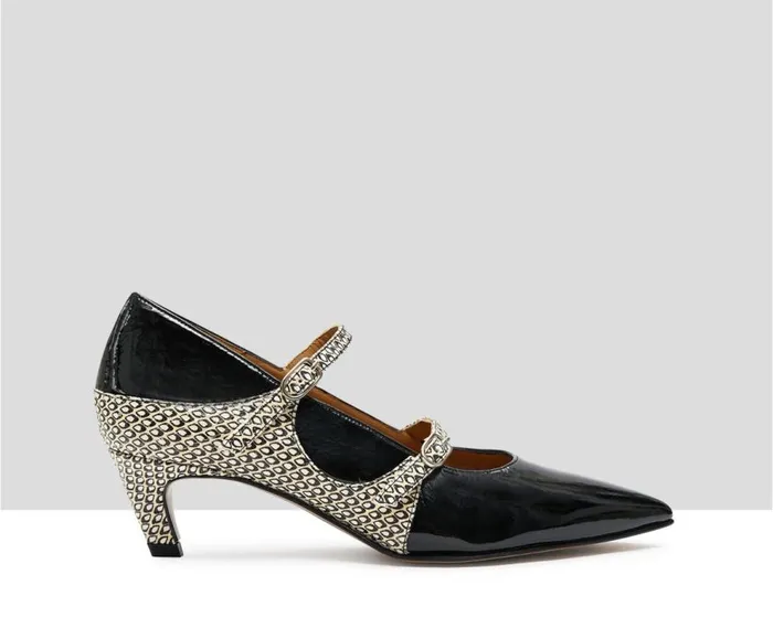 Audley Shoes Low Heel Leather Shoe Karli Black Women Medium Heel