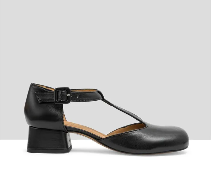 Audley Shoes Low Heel Leather Shoe Lian Black Women Medium Heel