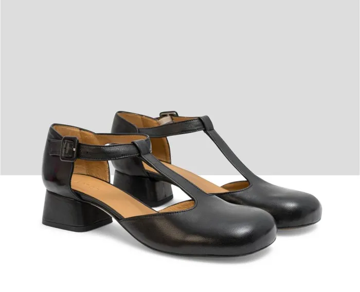 Audley Shoes Low Heel Leather Shoe Lian Black Women Medium Heel