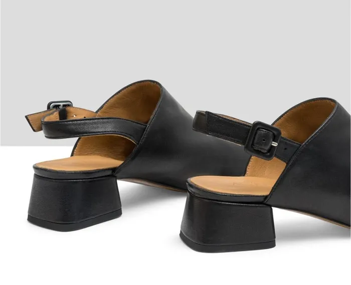 Audley Shoes Low Heel Leather Shoe Litzy Black Women Medium Heel