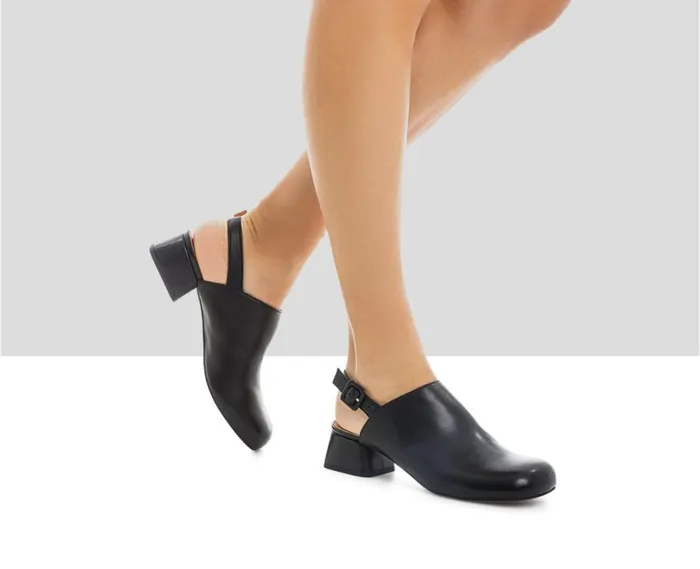 Audley Shoes Low Heel Leather Shoe Litzy Black Women Medium Heel