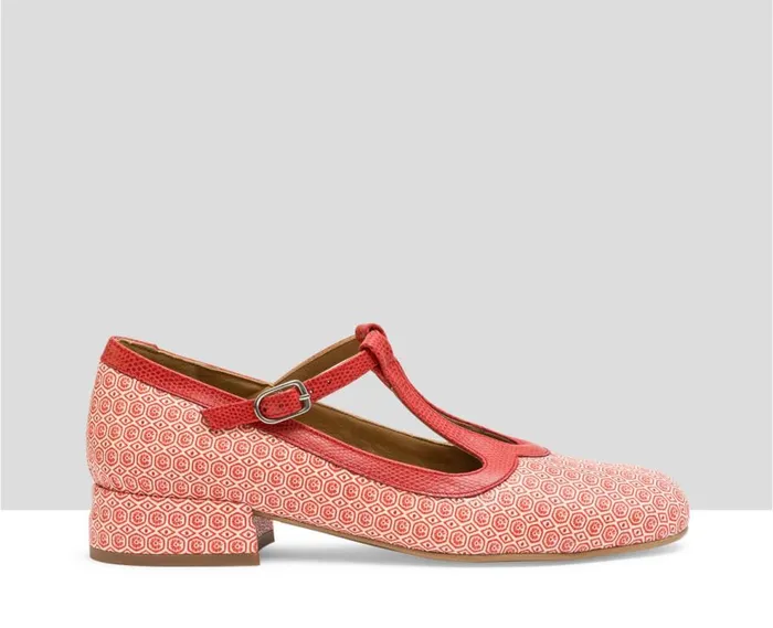 Audley Shoes Low Heel Leather Shoe Lucia Orange Women Medium Heel