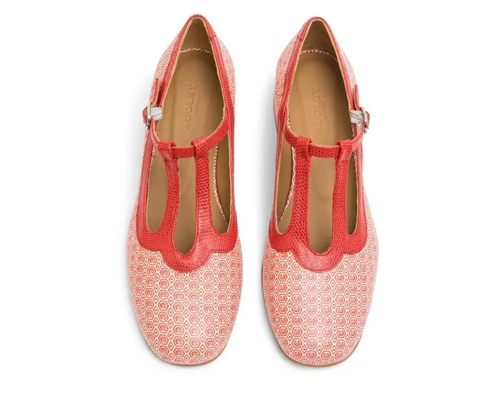 Audley Shoes Low Heel Leather Shoe Lucia Orange Women Medium Heel