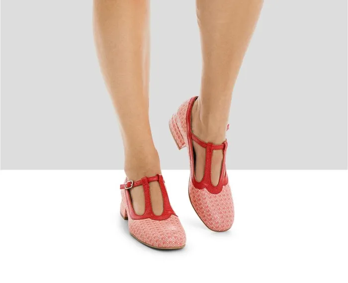 Audley Shoes Low Heel Leather Shoe Lucia Orange Women Medium Heel
