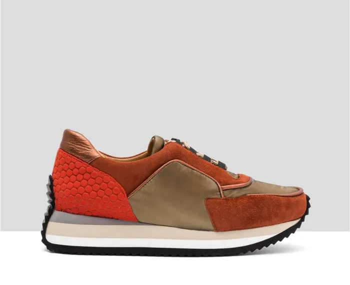 Audley Shoes Low Heel Leather Sneaker Greysi Metallic Women Sneakers