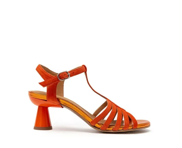 Audley Shoes Medium Heel Leather Sandal Harley Orange Women Medium Heel