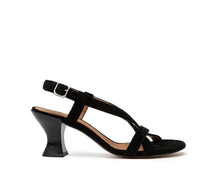 Audley Shoes Medium Heel Leather Sandal Hattie Black Women Medium Heel