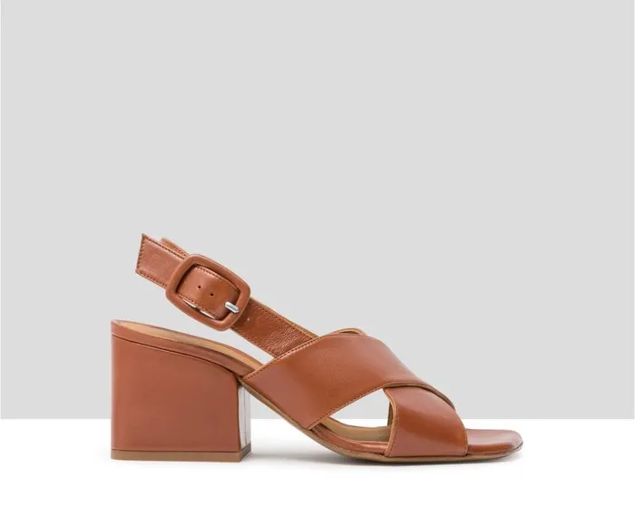 Audley Shoes Medium Heel Leather Sandal Jael Brown Women Medium Heel