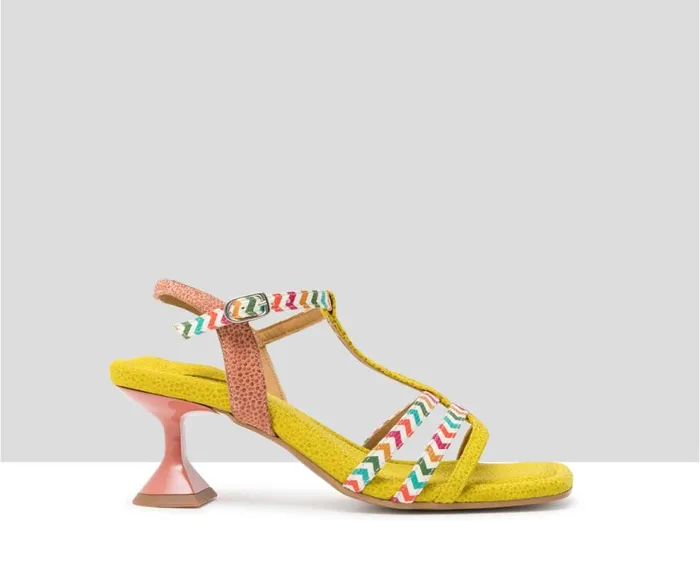 Audley Shoes Medium Heel Leather Sandal Jakira Green Women Medium Heel
