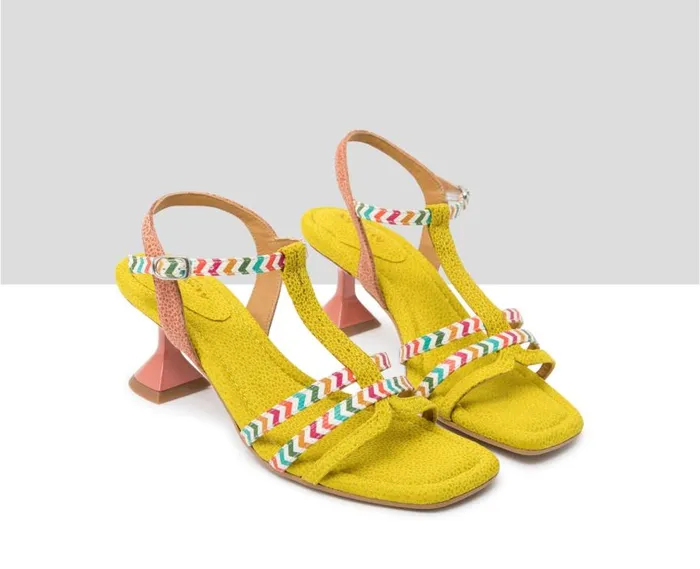 Audley Shoes Medium Heel Leather Sandal Jakira Green Women Medium Heel